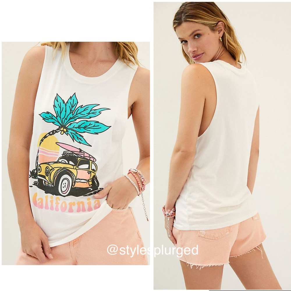 NWT ANTHRO California Muscle Graphic Tank size XS - Picture 2 of 9